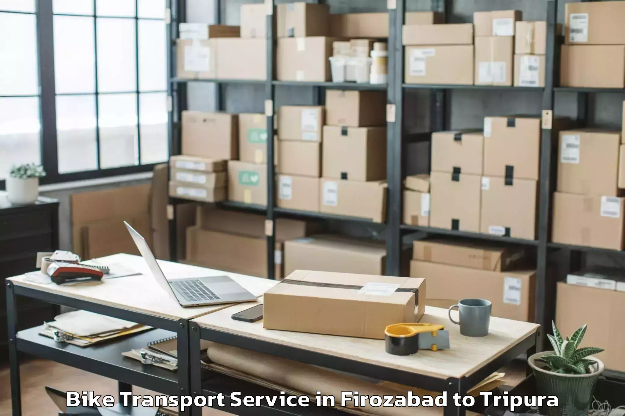 Reliable Firozabad to Teliamura Bike Transport